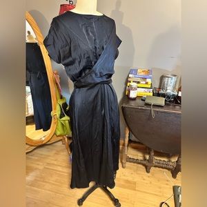 Blue silk Dress size medium